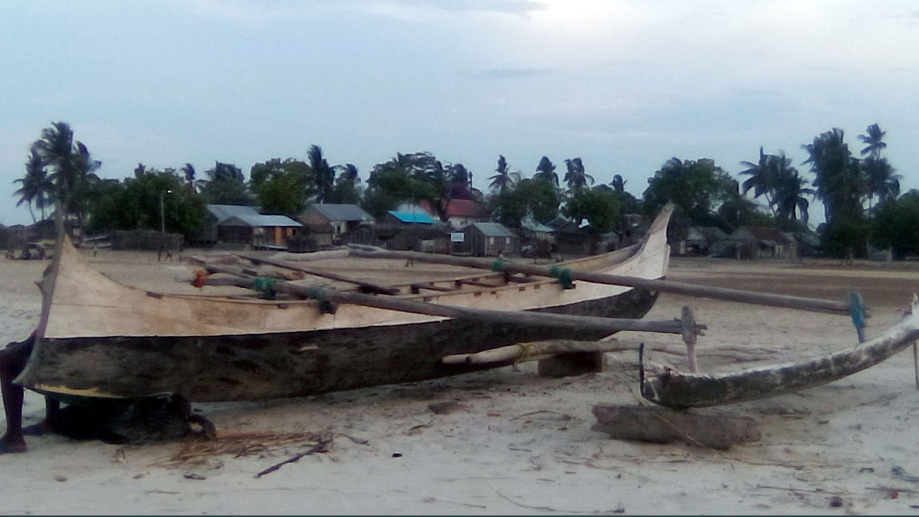 fishing boat on beach in madagascar