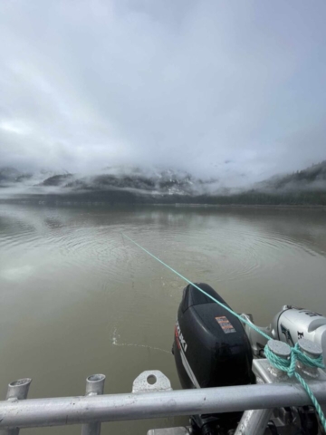 misty Alaska scene on the water