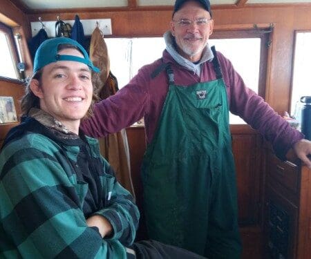 Joel and Clay Stopha on Mark's boat