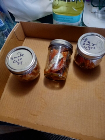 Canned salmon jars