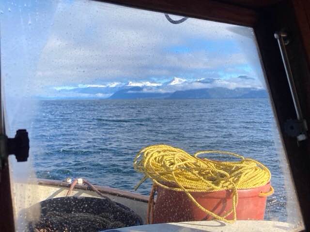 View of Stephens Pass from the boat